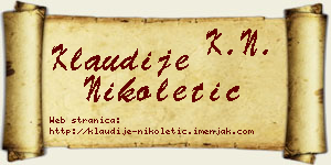 Klaudije Nikoletić vizit kartica